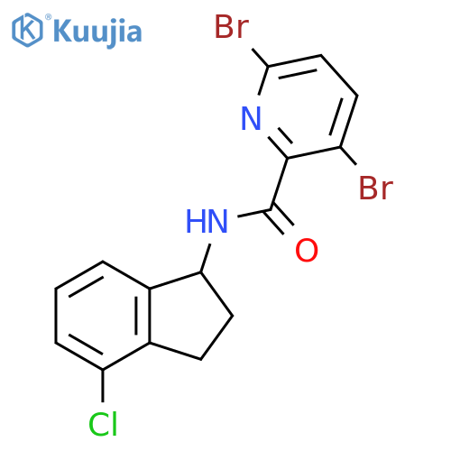 3,6-dibromo-N-(4-chloro-2,3-dihydro-1H-inden-1-yl)pyridine-2-carboxamide structure