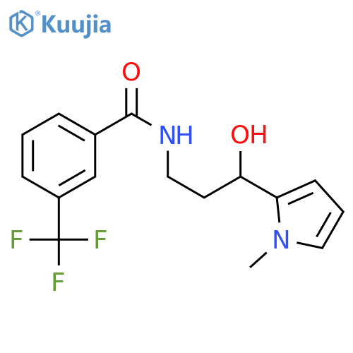 N-[3-hydroxy-3-(1-methyl-1H-pyrrol-2-yl)propyl]-3-(trifluoromethyl)benzamide structure