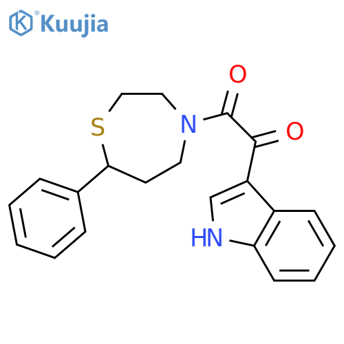 1-(1H-indol-3-yl)-2-(7-phenyl-1,4-thiazepan-4-yl)ethane-1,2-dione structure