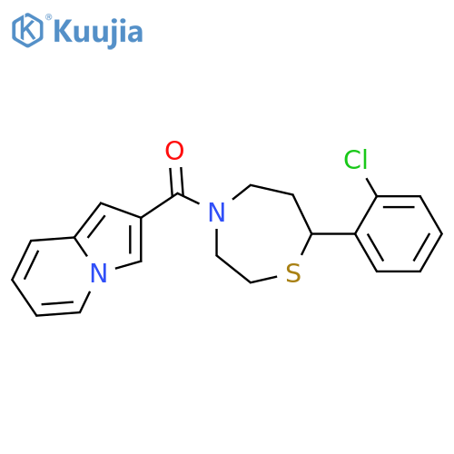 2-[7-(2-chlorophenyl)-1,4-thiazepane-4-carbonyl]indolizine structure
