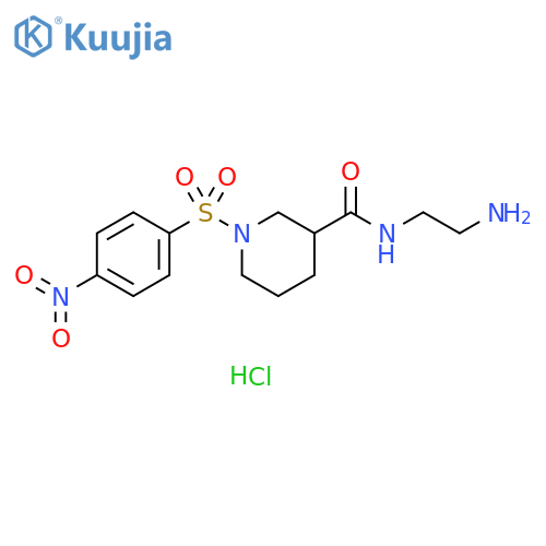 N-(2-Aminoethyl)-1-(4-nitrophenyl)sulfonylpiperidine-3-carboxamide structure