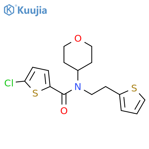5-chloro-N-(oxan-4-yl)-N-[2-(thiophen-2-yl)ethyl]thiophene-2-carboxamide structure
