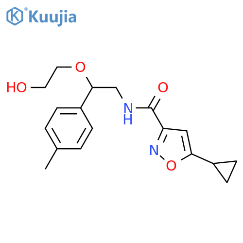 5-cyclopropyl-N-[2-(2-hydroxyethoxy)-2-(4-methylphenyl)ethyl]-1,2-oxazole-3-carboxamide structure