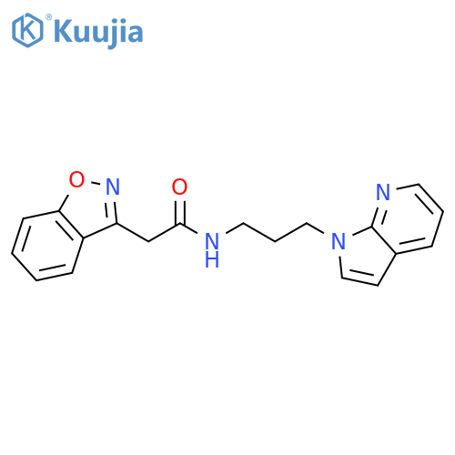 2-(1,2-benzoxazol-3-yl)-N-(3-{1H-pyrrolo[2,3-b]pyridin-1-yl}propyl)acetamide structure