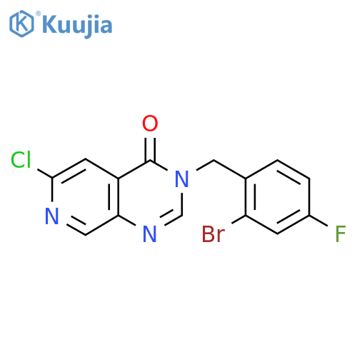 3-[(2-bromo-4-fluorophenyl)methyl]-6-chloro-3H,4H-pyrido[3,4-d]pyrimidin-4-one structure