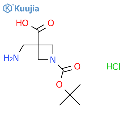 3-(aminomethyl)-1-[(tert-butoxy)carbonyl]azetidine-3-carboxylic acid hydrochloride structure