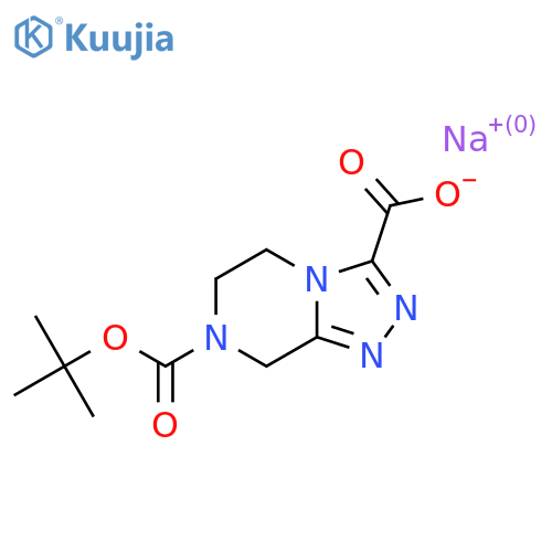 7-tert-butoxycarbonyl-6,8-dihydro-5H-[1,2,4]triazolo[4,3-a]pyrazine-3-carboxylic acid;sodium salt structure
