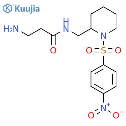 3-amino-N-{[1-(4-nitrobenzenesulfonyl)piperidin-2-yl]methyl}propanamide structure