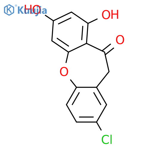 Dibenz[b,f]oxepin-10(11H)-one, 2-chloro-7,9-dihydroxy- structure