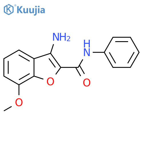3-amino-7-methoxy-N-phenyl-1-benzofuran-2-carboxamide structure