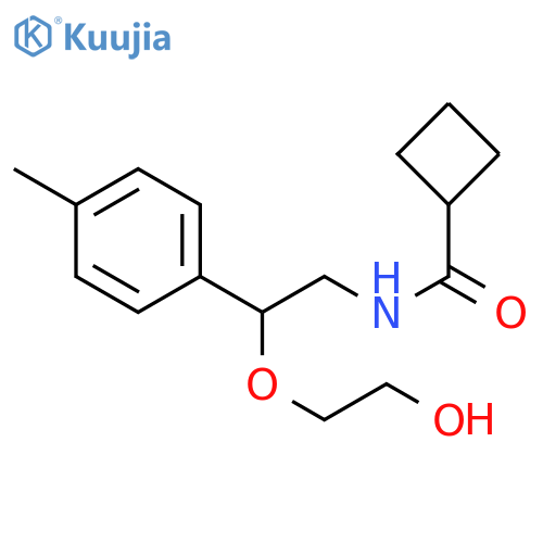 N-[2-(2-hydroxyethoxy)-2-(4-methylphenyl)ethyl]cyclobutanecarboxamide structure