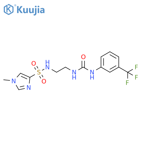 3-[2-(1-methyl-1H-imidazole-4-sulfonamido)ethyl]-1-[3-(trifluoromethyl)phenyl]urea structure