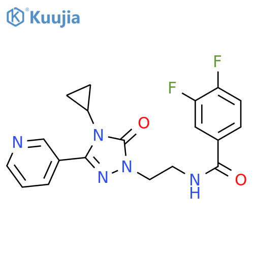 N-{2-[4-cyclopropyl-5-oxo-3-(pyridin-3-yl)-4,5-dihydro-1H-1,2,4-triazol-1-yl]ethyl}-3,4-difluorobenzamide structure