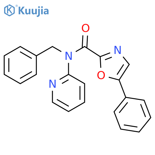 N-benzyl-5-phenyl-N-(pyridin-2-yl)-1,3-oxazole-2-carboxamide structure