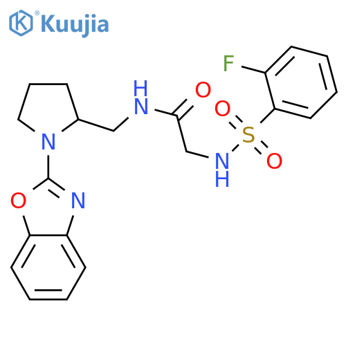N-{[1-(1,3-benzoxazol-2-yl)pyrrolidin-2-yl]methyl}-2-(2-fluorobenzenesulfonamido)acetamide structure