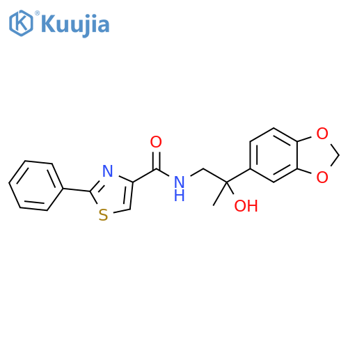 N-[2-(2H-1,3-benzodioxol-5-yl)-2-hydroxypropyl]-2-phenyl-1,3-thiazole-4-carboxamide structure