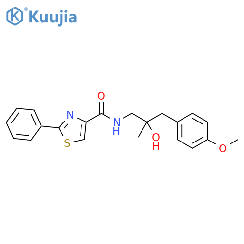 N-[2-hydroxy-3-(4-methoxyphenyl)-2-methylpropyl]-2-phenyl-1,3-thiazole-4-carboxamide structure