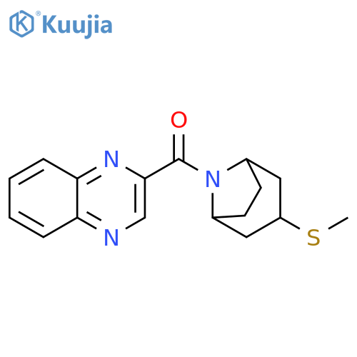 2-[3-(methylsulfanyl)-8-azabicyclo[3.2.1]octane-8-carbonyl]quinoxaline structure