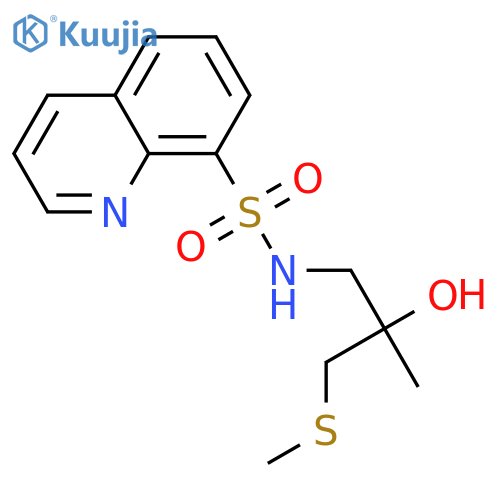 N-[2-hydroxy-2-methyl-3-(methylsulfanyl)propyl]quinoline-8-sulfonamide structure