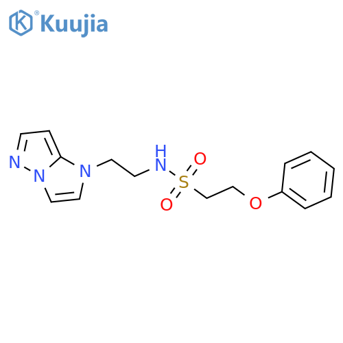 2-phenoxy-N-(2-{1H-pyrazolo[1,5-a]imidazol-1-yl}ethyl)ethane-1-sulfonamide structure