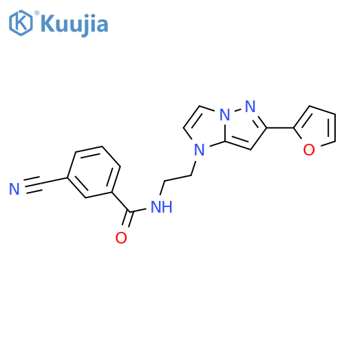 3-cyano-N-{2-[6-(furan-2-yl)-1H-pyrazolo[1,5-a]imidazol-1-yl]ethyl}benzamide structure