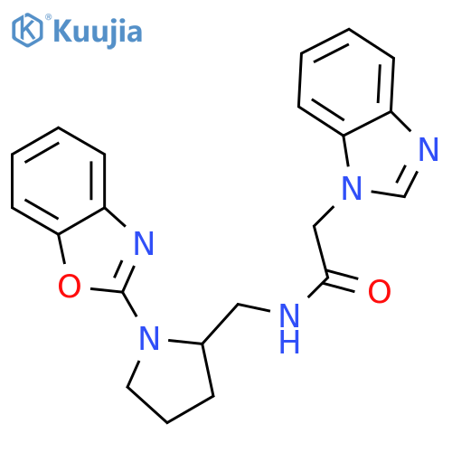 2-(1H-1,3-benzodiazol-1-yl)-N-{[1-(1,3-benzoxazol-2-yl)pyrrolidin-2-yl]methyl}acetamide structure