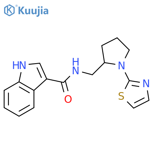 N-{[1-(1,3-thiazol-2-yl)pyrrolidin-2-yl]methyl}-1H-indole-3-carboxamide structure
