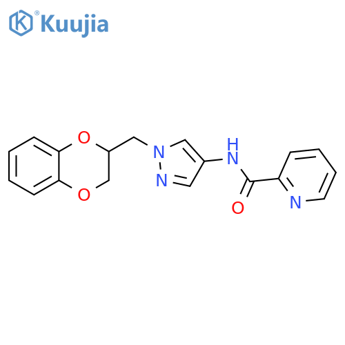 N-[1-[(2,3-Dihydro-1,4-benzodioxin-2-yl)methyl]-1H-pyrazol-4-yl]-2-pyridinecarboxamide structure