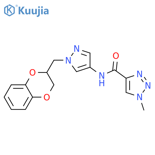 N-[1-[(2,3-Dihydro-1,4-benzodioxin-2-yl)methyl]-1H-pyrazol-4-yl]-1-methyl-1H-1,2,3-triazole-4-carboxamide structure