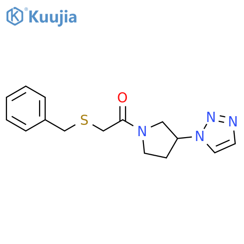 2-benzylsulfanyl-1-[3-(triazol-1-yl)pyrrolidin-1-yl]ethanone structure