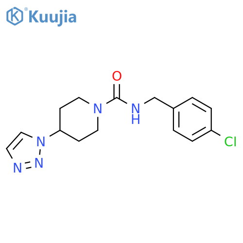 N-[(4-Chlorophenyl)methyl]-4-(1H-1,2,3-triazol-1-yl)-1-piperidinecarboxamide structure