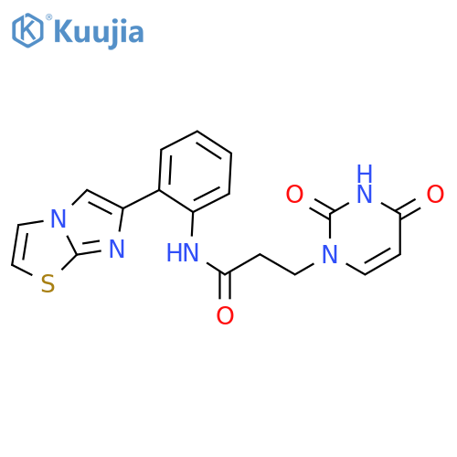 3-(2,4-dioxopyrimidin-1-yl)-N-(2-imidazo[2,1-b][1,3]thiazol-6-ylphenyl)propanamide structure