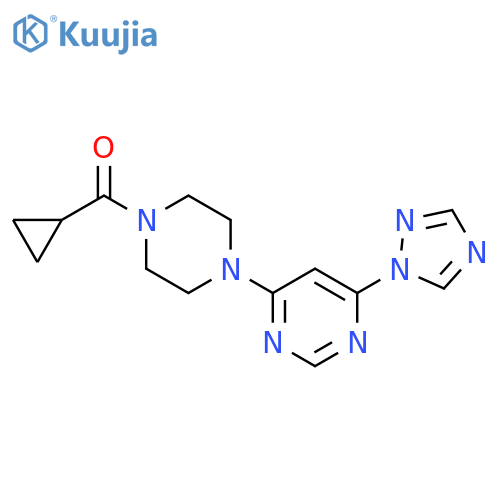 Cyclopropyl[4-[6-(1H-1,2,4-triazol-1-yl)-4-pyrimidinyl]-1-piperazinyl]methanone structure