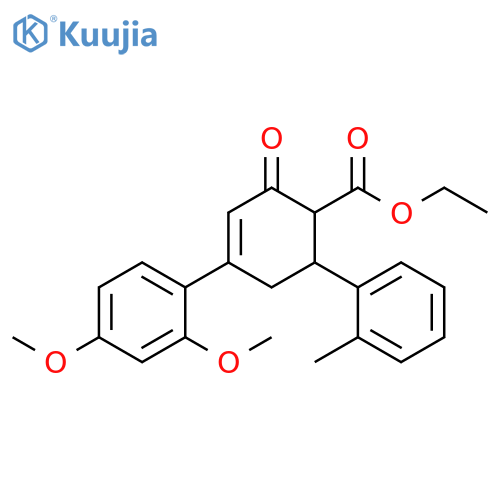 ethyl 4-(2,4-dimethoxyphenyl)-6-(2-methylphenyl)-2-oxocyclohex-3-ene-1-carboxylate structure
