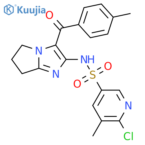 6-chloro-5-methyl-N-[3-(4-methylbenzoyl)-5H,6H,7H-pyrrolo[1,2-a]imidazol-2-yl]pyridine-3-sulfonamide structure
