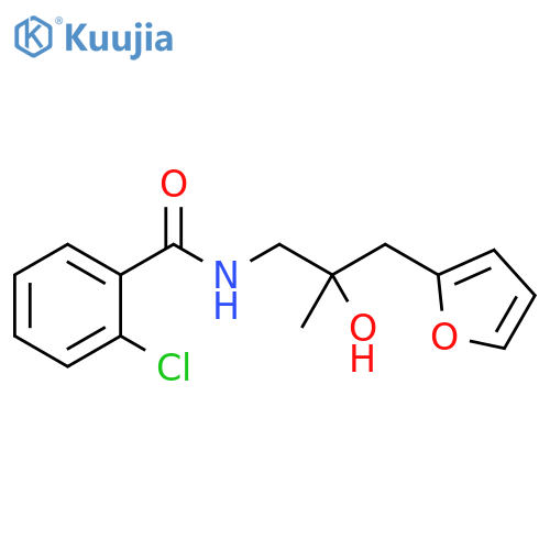 2-chloro-N-{2-[(furan-2-yl)methyl]-2-hydroxypropyl}benzamide structure
