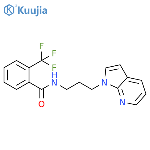 N-(3-{1H-pyrrolo[2,3-b]pyridin-1-yl}propyl)-2-(trifluoromethyl)benzamide structure