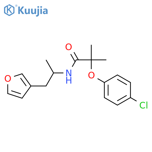 2-(4-chlorophenoxy)-N-[1-(furan-3-yl)propan-2-yl]-2-methylpropanamide structure