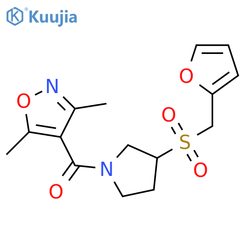 4-{3-[(furan-2-yl)methanesulfonyl]pyrrolidine-1-carbonyl}-3,5-dimethyl-1,2-oxazole structure
