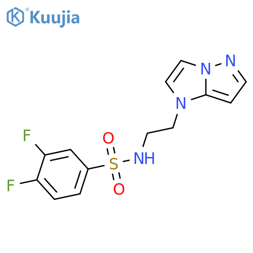 3,4-difluoro-N-(2-{1H-pyrazolo[1,5-a]imidazol-1-yl}ethyl)benzene-1-sulfonamide structure