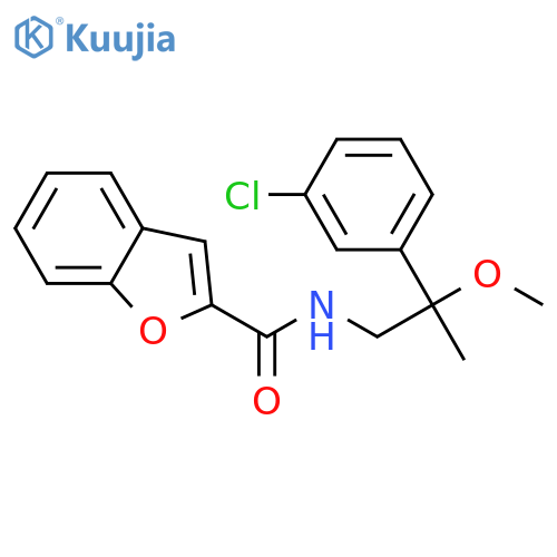 N-[2-(3-chlorophenyl)-2-methoxypropyl]-1-benzofuran-2-carboxamide structure