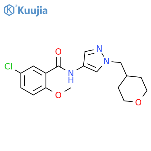 5-Chloro-2-methoxy-N-[1-[(tetrahydro-2H-pyran-4-yl)methyl]-1H-pyrazol-4-yl]benzamide structure