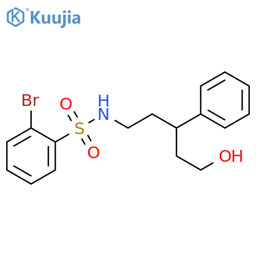 2-bromo-N-(5-hydroxy-3-phenylpentyl)benzene-1-sulfonamide structure