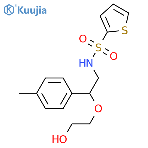 2-[1-(4-methylphenyl)-2-(thiophene-2-sulfonamido)ethoxy]ethan-1-ol structure
