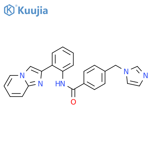 N-(2-imidazo[1,2-a]pyridin-2-ylphenyl)-4-(imidazol-1-ylmethyl)benzamide structure