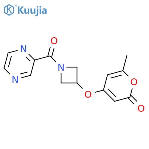 6-methyl-4-[1-(pyrazine-2-carbonyl)azetidin-3-yl]oxypyran-2-one structure