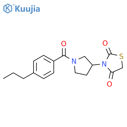 3-[1-(4-Propylbenzoyl)-3-pyrrolidinyl]-2,4-thiazolidinedione structure