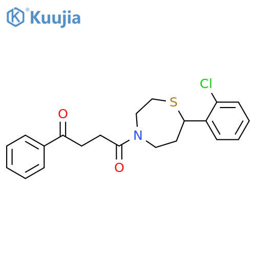 1-[7-(2-chlorophenyl)-1,4-thiazepan-4-yl]-4-phenylbutane-1,4-dione structure