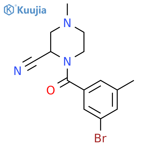 1-(3-Bromo-5-methylbenzoyl)-4-methylpiperazine-2-carbonitrile structure