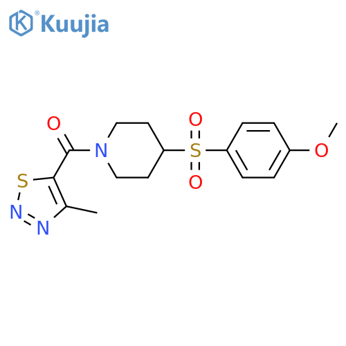 4-(4-methoxybenzenesulfonyl)-1-(4-methyl-1,2,3-thiadiazole-5-carbonyl)piperidine structure